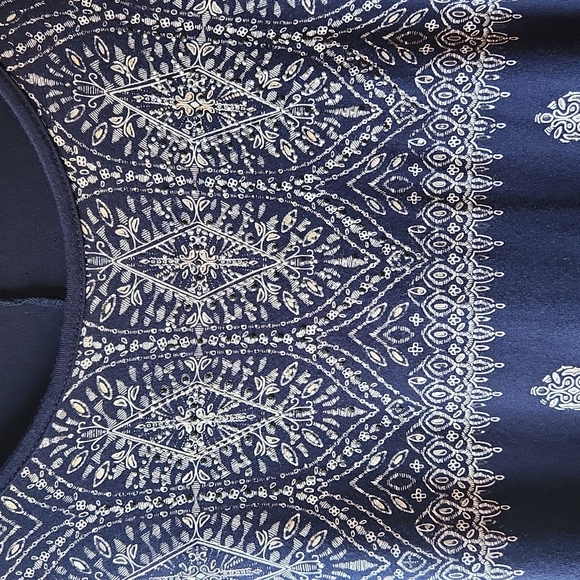 Women's Long-sleeved Shirt With Silver Embellishments Size S Color Navy/Silver - Picture 2 of 7